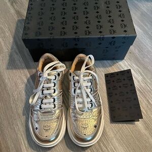 MCM Berlin Gold Sneakers